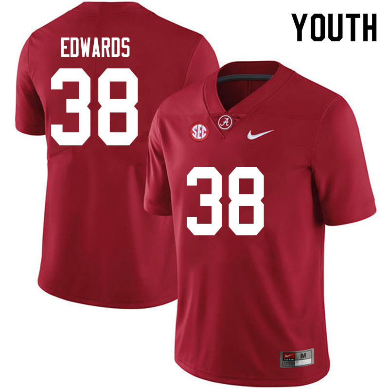 Youth #38 Jalen Edwards Alabama Crimson Tide College Football Jerseys Sale-Crimson